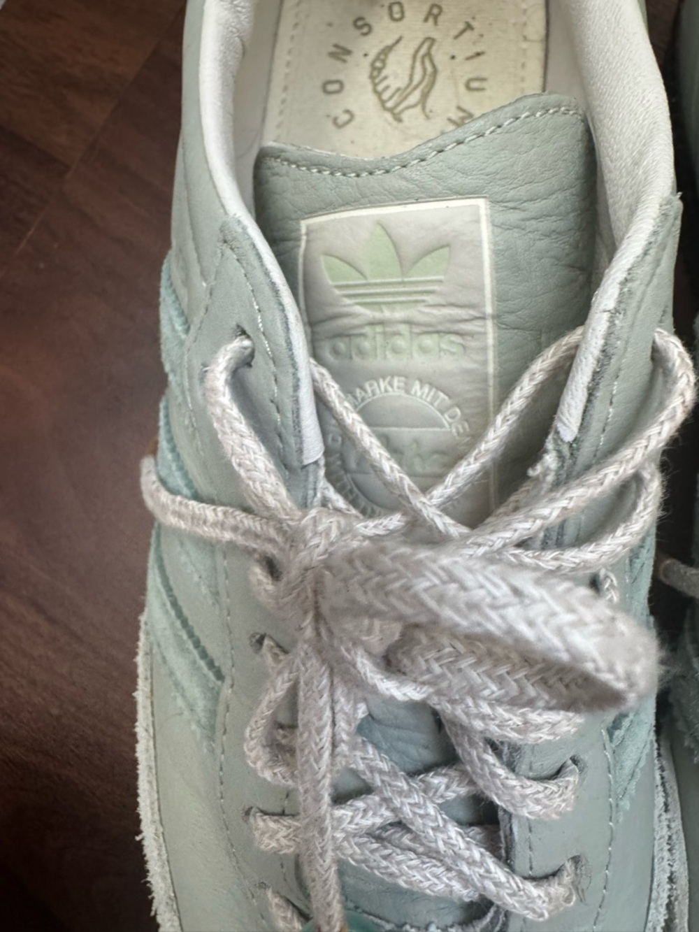 Adidas Samba Maha Light Mint Green Suede & Leather Sneakers men’s 8.5 - Picture 6 of 6